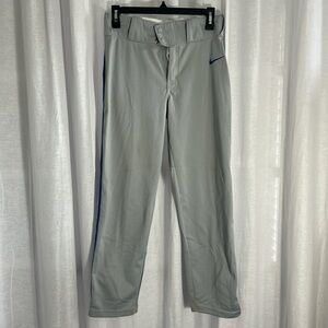 Nike Youth Gray Baseball Pants with Blue Trim